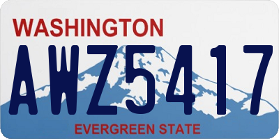 WA license plate AWZ5417