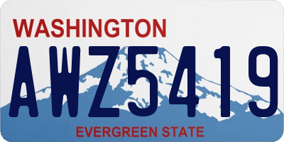 WA license plate AWZ5419
