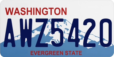 WA license plate AWZ5420