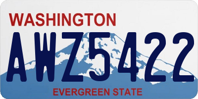 WA license plate AWZ5422