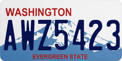 WA license plate AWZ5423