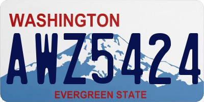 WA license plate AWZ5424