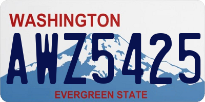 WA license plate AWZ5425