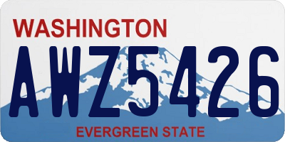 WA license plate AWZ5426