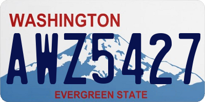WA license plate AWZ5427