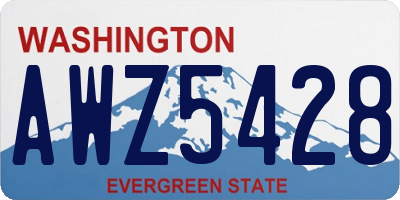 WA license plate AWZ5428