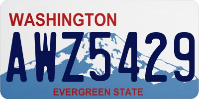 WA license plate AWZ5429