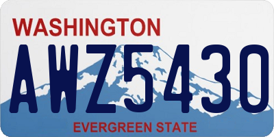 WA license plate AWZ5430