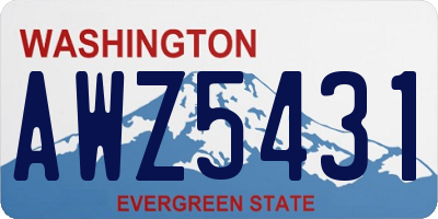WA license plate AWZ5431