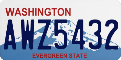 WA license plate AWZ5432