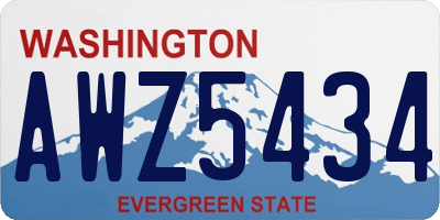 WA license plate AWZ5434