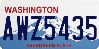 WA license plate AWZ5435