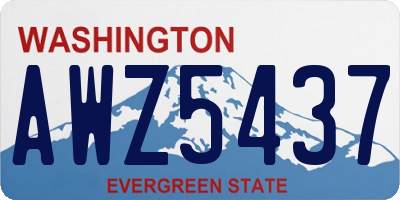 WA license plate AWZ5437