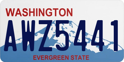 WA license plate AWZ5441