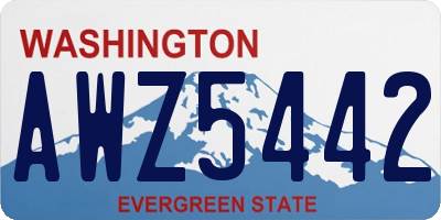 WA license plate AWZ5442