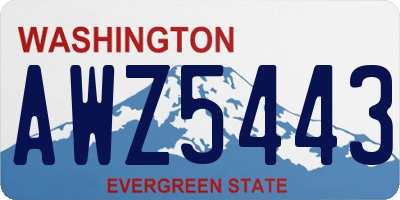 WA license plate AWZ5443