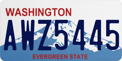 WA license plate AWZ5445