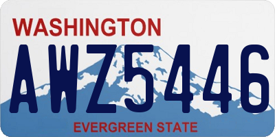 WA license plate AWZ5446