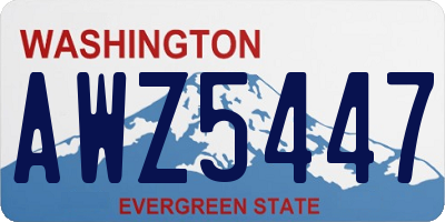 WA license plate AWZ5447