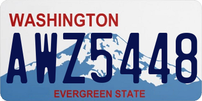 WA license plate AWZ5448