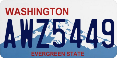 WA license plate AWZ5449