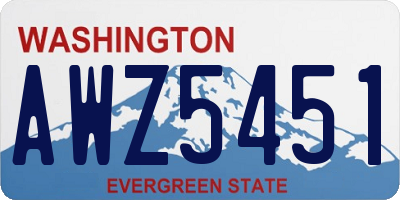 WA license plate AWZ5451