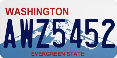 WA license plate AWZ5452