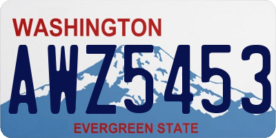 WA license plate AWZ5453