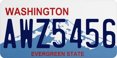 WA license plate AWZ5456