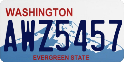 WA license plate AWZ5457