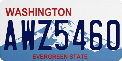 WA license plate AWZ5460
