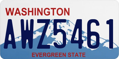 WA license plate AWZ5461