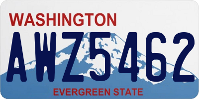 WA license plate AWZ5462