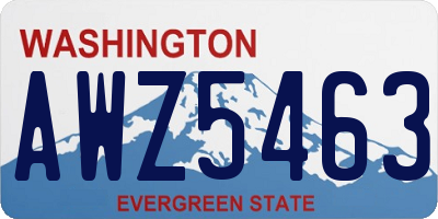 WA license plate AWZ5463