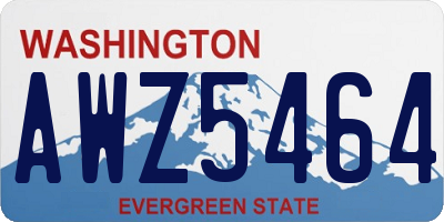WA license plate AWZ5464