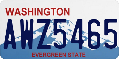 WA license plate AWZ5465