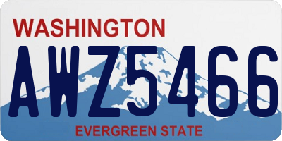 WA license plate AWZ5466
