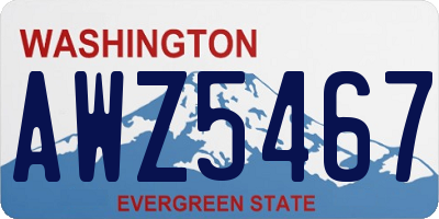 WA license plate AWZ5467