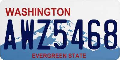 WA license plate AWZ5468