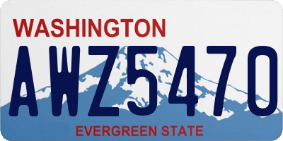 WA license plate AWZ5470
