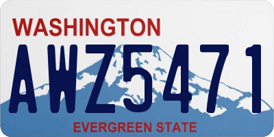 WA license plate AWZ5471