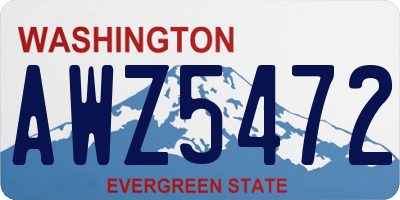 WA license plate AWZ5472