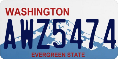 WA license plate AWZ5474