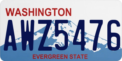WA license plate AWZ5476