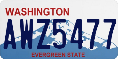 WA license plate AWZ5477