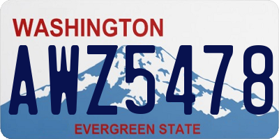 WA license plate AWZ5478