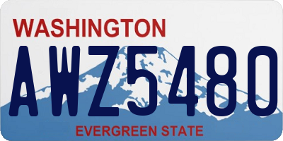 WA license plate AWZ5480