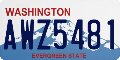 WA license plate AWZ5481