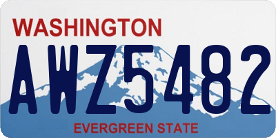 WA license plate AWZ5482
