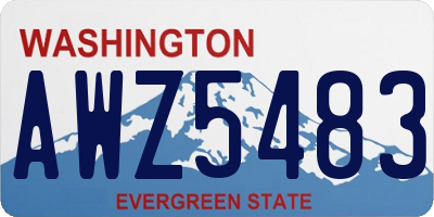 WA license plate AWZ5483